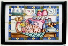 Vassoio in Legno e Ceramica 50x32 cm