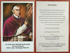 Santino Holy Card Servo di Dio Mons. Mercurio Maria Teresi Montemaggiore Belsito