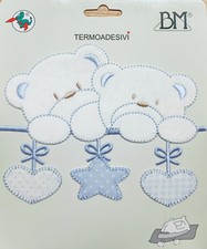 PATCH APPLICAZIONE RICAMATA TERMOADESIVA DECORO PER COPERTINA BIMBO NEONATO