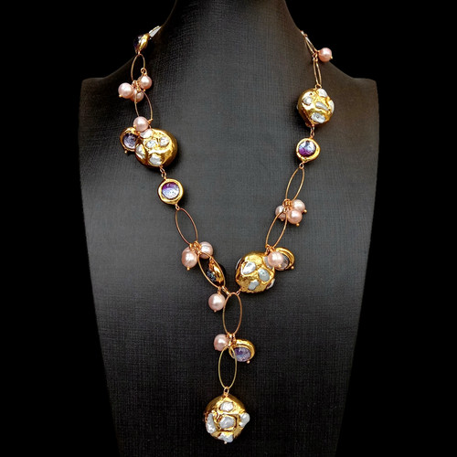 Collana con perle keshi - con,