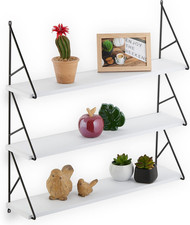 Scaffale Da Parete, Mensola Da Muro, 3 Ripiani, Cucina, Soggiorno E Ingresso, Hx