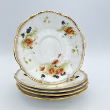 Piattino piatto antico inglese in porcellana bone china Epoca 900 dipinto fiori