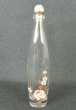 Bottiglia di vetro Grappa MARZADRO Vintage Dipinta a mano decorata con fiori