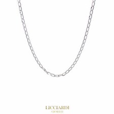 Collana unisex catena schiacciata oro bianco 18kt