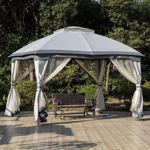 Gazebo grigio esterno 10 - esterno,