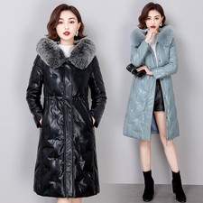 Piumino donna pelle collo