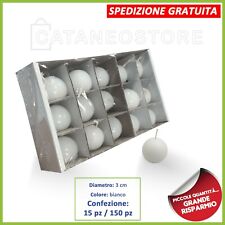 Candele a sfera bianche 30 mm 3 cm confezione da 15 pezzi e 150 pezzi