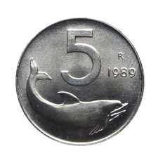 5 lire 1989 "Delfino" TIMONE