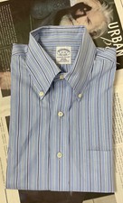 CAMICIA UOMO BROOKS BROTHERS tg.  15-33 RIGATA AZZURRO - NUOVA