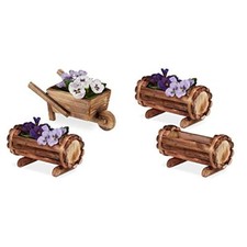 Relaxdays Vasi in Legno, Set 2