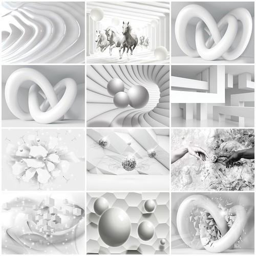 Fotomurale bianco effetto - bianco,