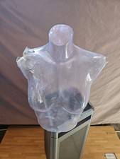 Manichino Usato Busto Donna Rigido Trasparente Con Lesioni 50x43Cm
