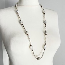 Collana da donna in Pietre semi Preziose Grigie Vintage con Gemme pietre Anni 40