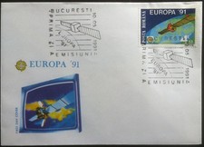 Tematica Spazio - FDC Romania 1991 - Satellite Eutelsat I - Non viaggiata ***