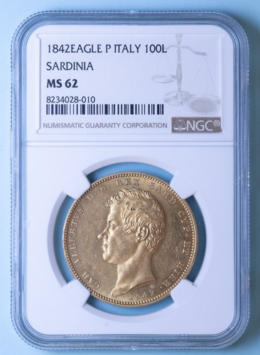 Carlo alberto 100 lire 1842 - alberto,