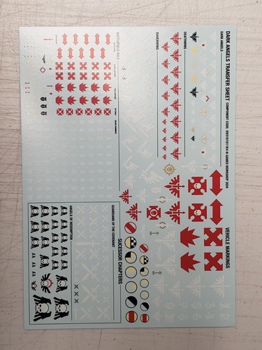 Dark angels transfer - dark, sheet