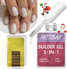 Kit Gel Ricostruzione Unghie 5-EN-1, Gel per Unghie Bianco,Builder Gel per Unghi