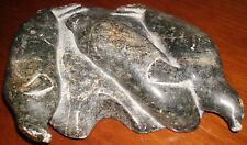 Scultura in marmo raffigurante tre foche 'Eskimo Art' Canada