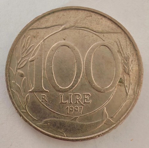 Moneta italiana 100 lire 1997 - moneta,
