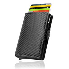 Bronzi® Portafoglio Uomo Slim Piccolo Portacarte Uomo Donna Portatessere Porta