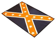 TAPPETO TAPPETINO PORTA INGRESSO BICI CONFEDERATA TEK MOTOCICLETTA ARANCIONE NERO 90X60CM