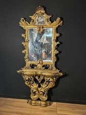 Consolle dorata con specchiera