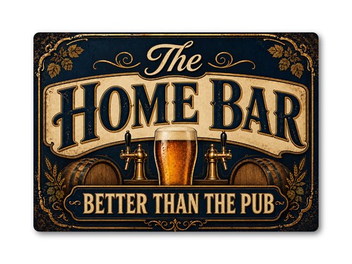 Targa metallo home bar - targa, in