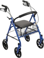 DEAMBULATORE ROLLATOR PIEGHEVOLE PER ANZIANI DISABILI CON SEDUTA CESTINO FRENI