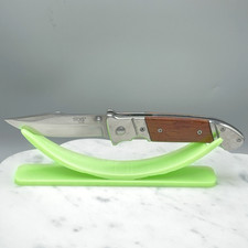 Coltello tascabile pieghevole SOG Fielder manico legno acciaio inox lama liscia fodera