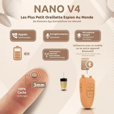 Mini Auricolare Spia Invisibile Bluetooth Collo + Micro Auricolare Wireless In-ear