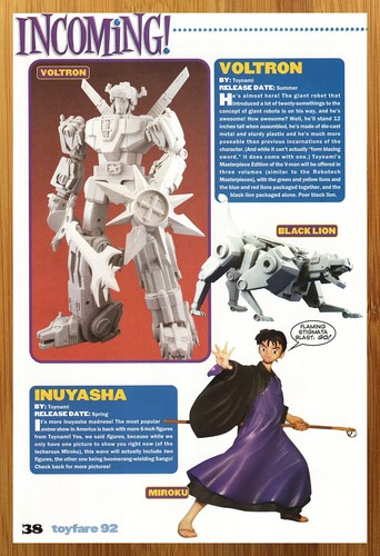 2005 toynami voltron - toynami, voltron/inuyasha