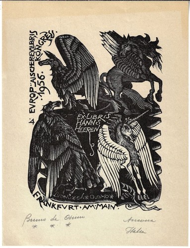 Bruno osimo exlibris - bruno, osimo: