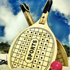 Racchettoni Spiaggia Pallina Racchette Legno Palla Tennis Gioco Acqua Mare 64698