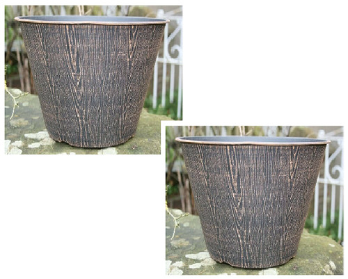 30cm large wood effect planter - large,