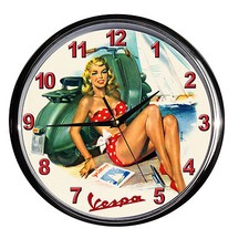 orologio NUOVO da parete VESPA ITALIA moto biker 