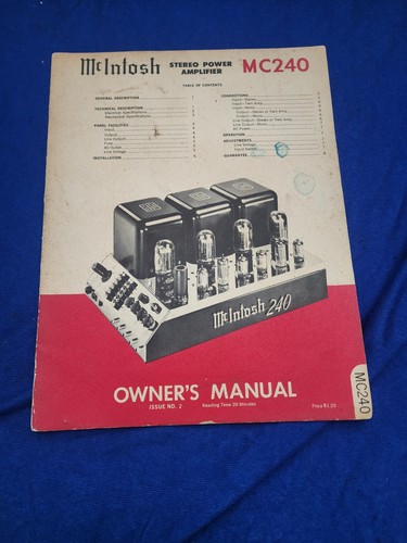 Manuale uso mcintosh - mcintosh, mc240