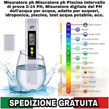 Misuratore Digitale Ph dell Acqua per Acquari Piscine Intervallo Di Prova 0-14PH