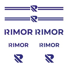 8 Adesivi Rimor per Camper - Adesivi per camper - Colore Blu, Rosso, (N0F)