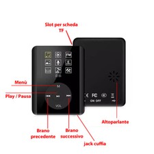 LETTORE PLAYER MP4 MP3 4GB 8GB