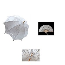 ombrello sposa bianco in pizzo parasole ventaglio nozze ombrellino matrimonio