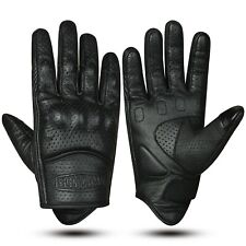 Moto Guanti in pelle estivo Pro Future PW AIR custom e Vintage Traforati nero