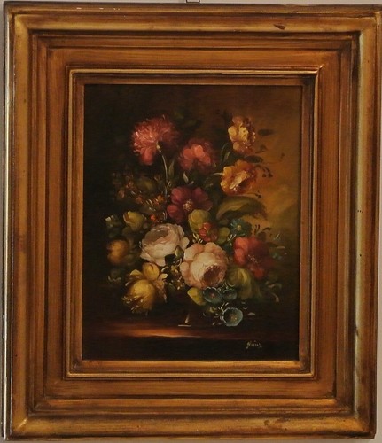 Quadro olio legno vaso - olio, legno,
