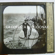 lanterna magica FOTO 1890 ANTICA BARCA NAVIGAZIONE MARINAIO TRANSATLANTICO NAUTICA