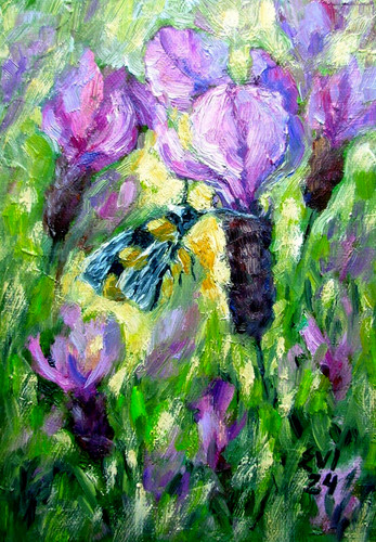 Quadro olio originale - , lavanda