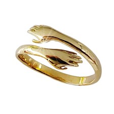 Anello Abbraccio in Oro Giallo 9kt – Unisex – Elegante per Uomo o Donna