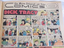 Sezione fumetti giornale vintage 1947 - Dick Tracy, Topolino, Orphan Annie