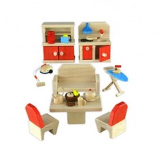 Set di mobili da cucina per case delle bambole e pupazzi