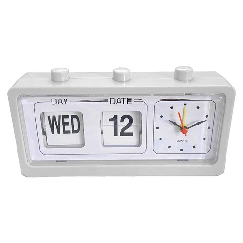 White desk table alarm - table,
