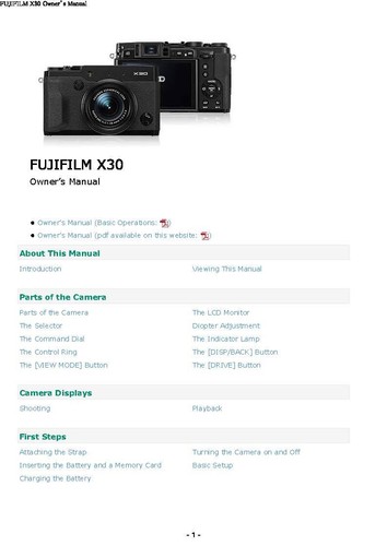 Fuji fujifilm x30 - x30, manuale