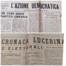 Lotto 3 Riviste 1946 L'azione Democratica Foggia Cronaca Lucerina Omaggio Croce